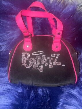 BRATZ Angel *Black & Hot Pink Velour Mini Satchel Bag*ExcellentCondition